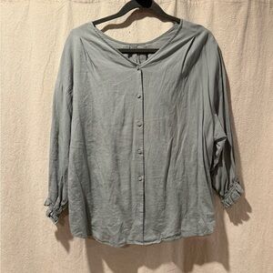 Women's Relaxed Button-Front Linen Top